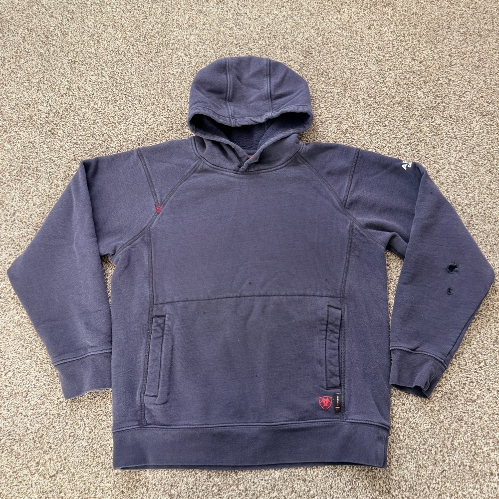 Ariat FR Rev Hoodie Men's Size S Pullover Navy Blue Cat 2 2112 Work Flame Resist